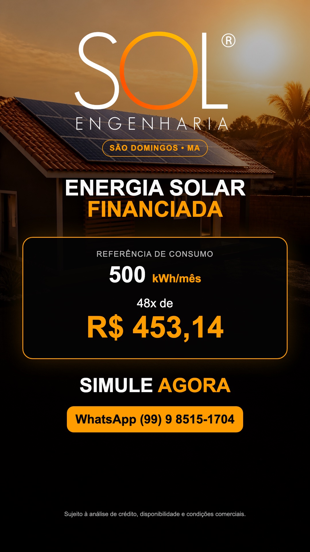 Financiamento solar em 48 vezes
